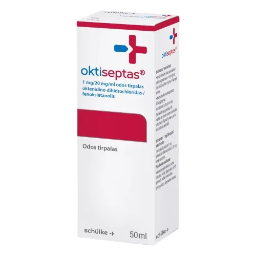 oktiseptas 1mg/20mg/ml odos tirpalas su purškalo pompa 50ml -  3