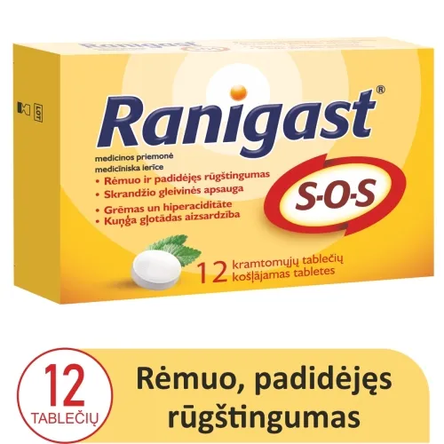 RANIGAST nuo rėmens ir skrandžio skausmo S-O-S, N12