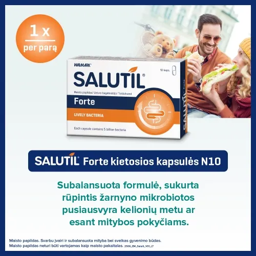 SALUTIL FORTE (5 mlrd. gyvų lakto ir bifido bakterijų), 10 kapsulių -  1