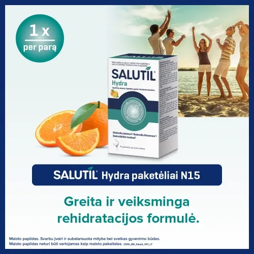 SALUTIL HYDRA Elektrolitai, apelsinų skonio, 15 paketėlių -  1