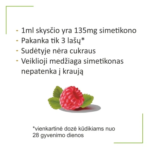 Simetigast Forte Baby aviečių skonio geriamieji lašai, 30ml -  1