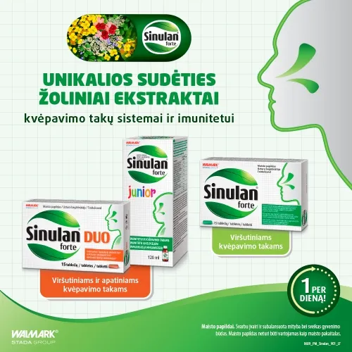 SINULAN FORTE DUO kvėpavimo takams ir imunitetui, 15 tablečių -  1