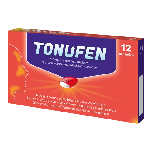 Tonufen 200mg/30mg dengtos tabletės N12