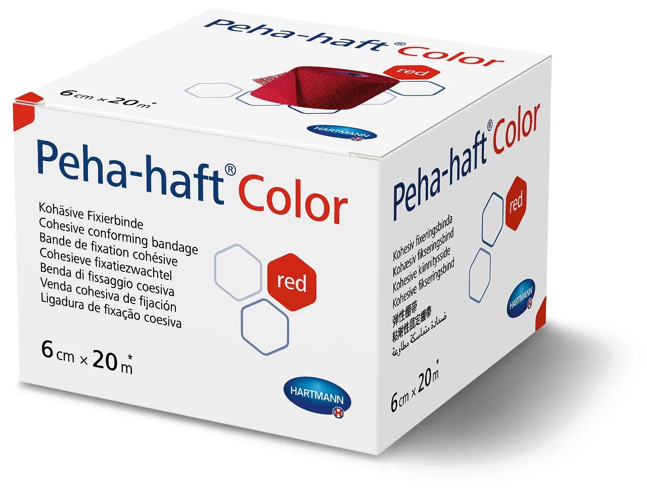 PEHA-HAFT COLOR tvarstis, 6 cm x 20m, raudonas, 1 vnt. -  