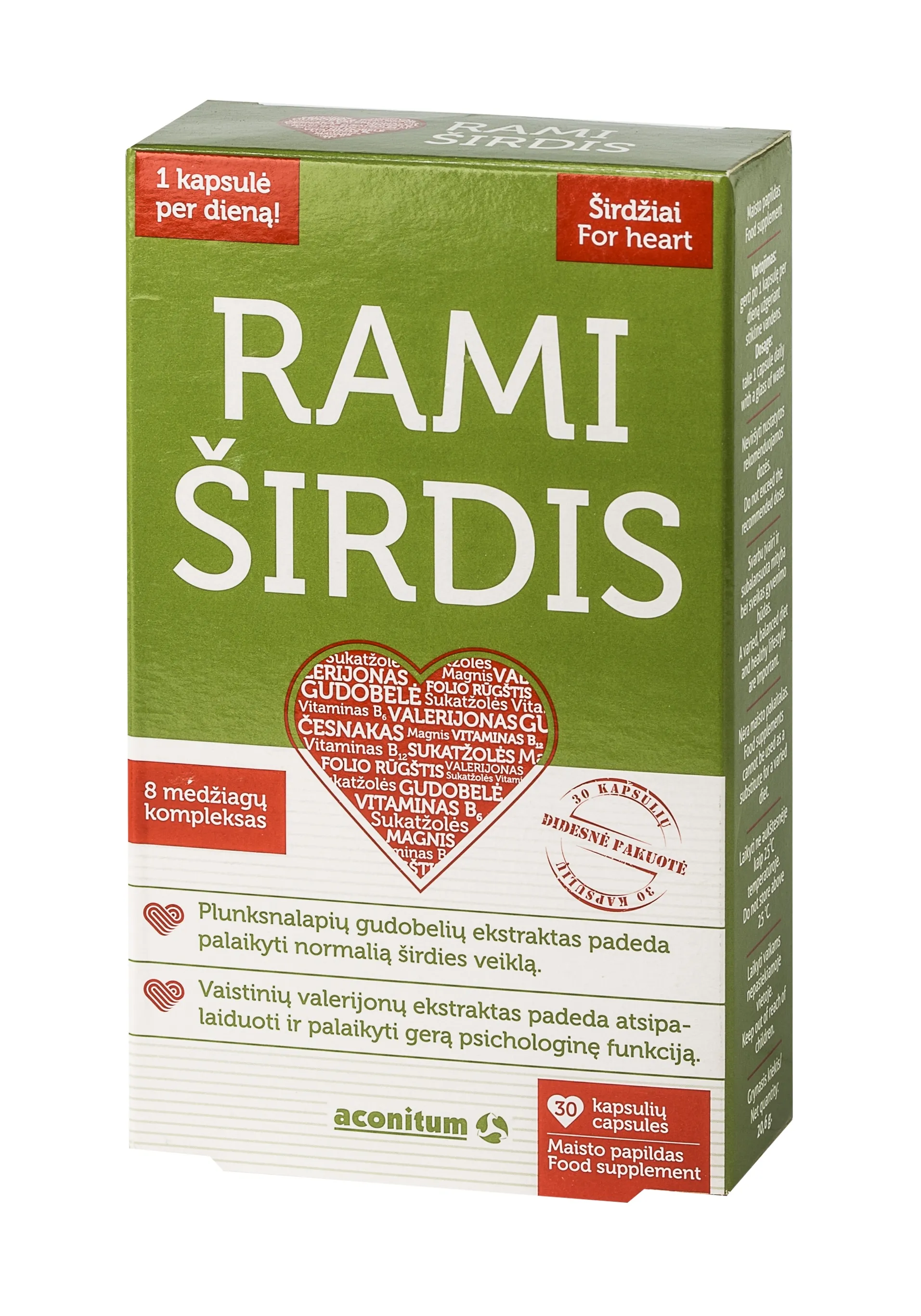 ACONITUM kapsulės RAMI ŠIRDIS, N30 -  