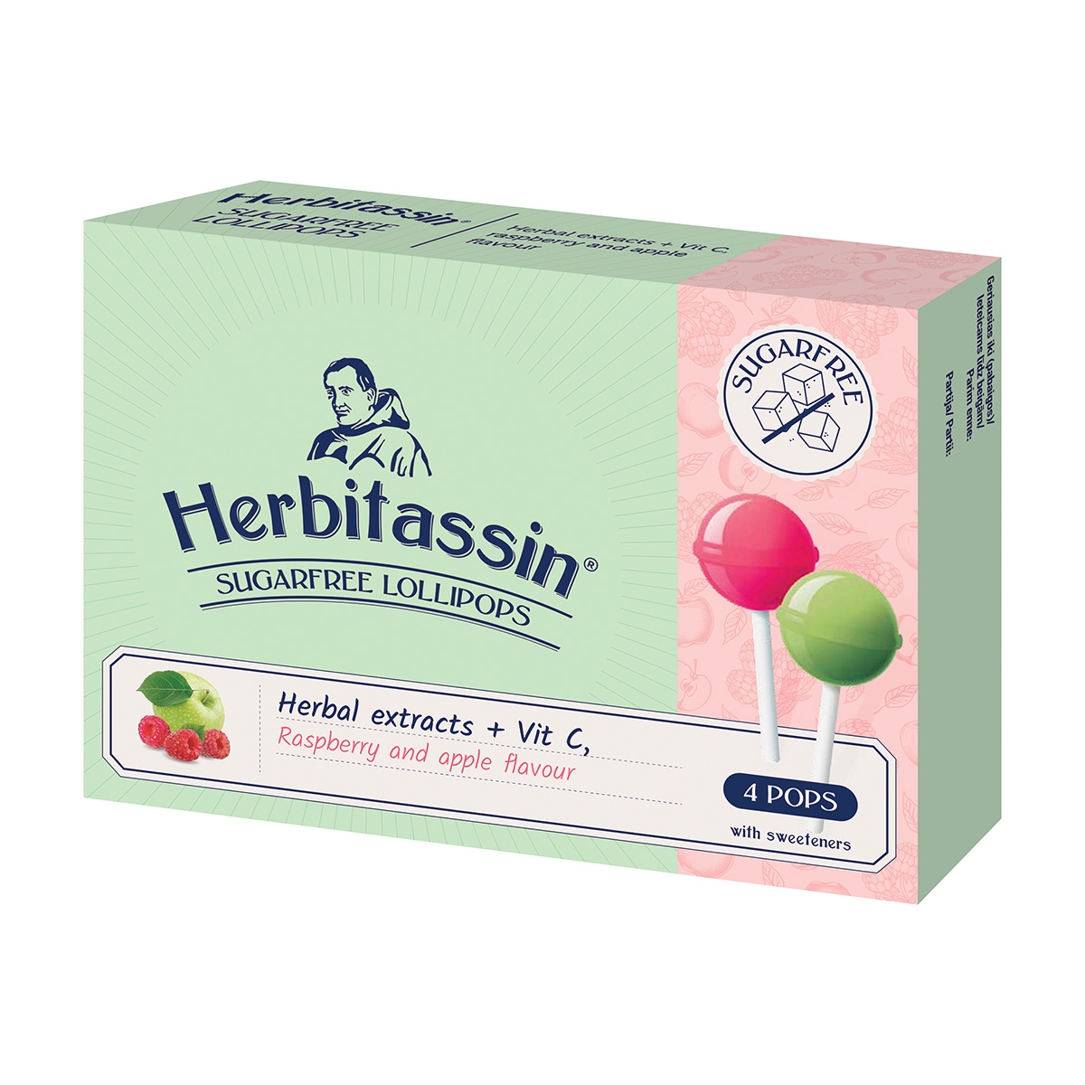 HERBITASSIN becukriai ledinukai, aviečių skonio, N4 -  