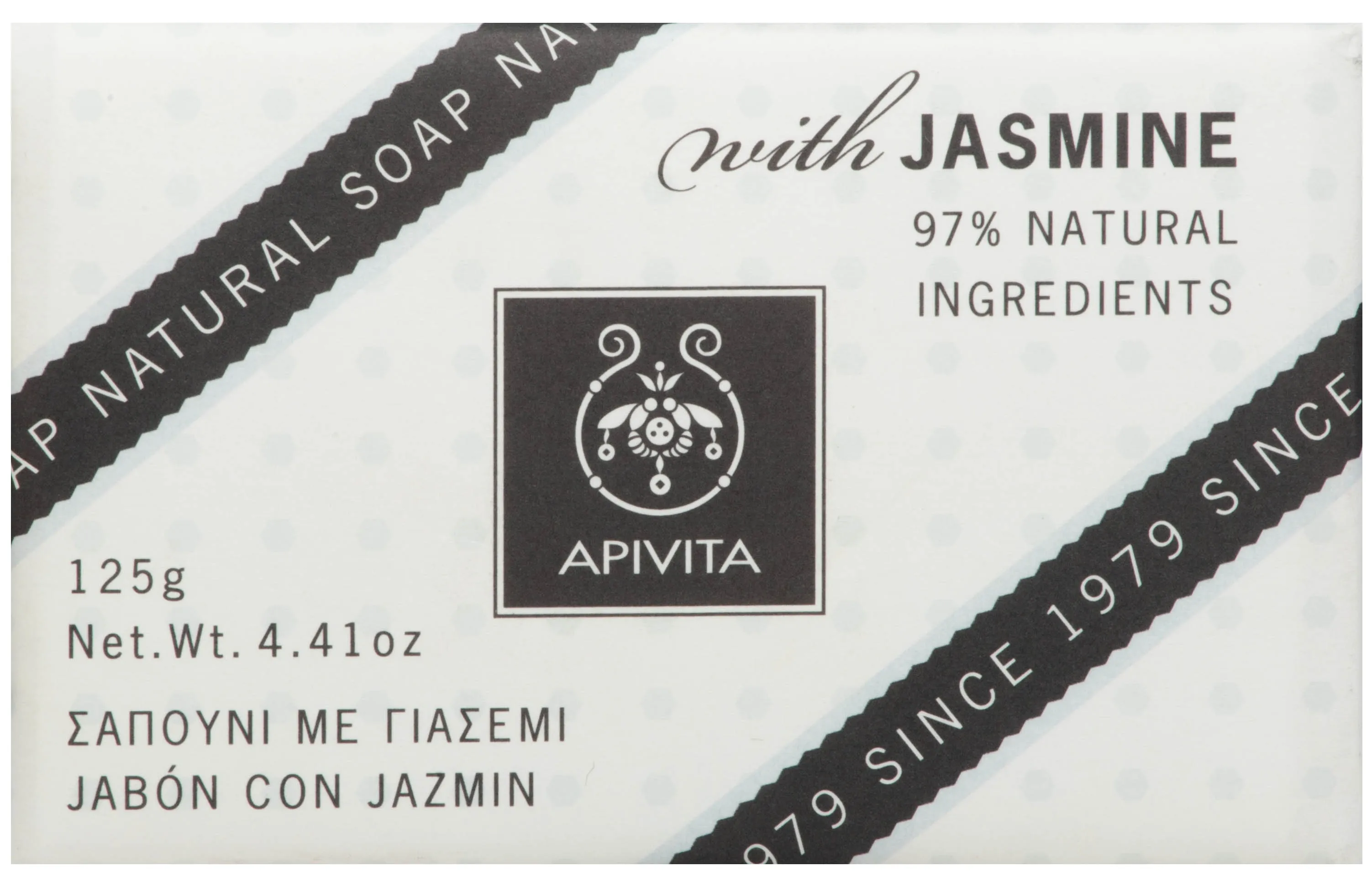 APIVITA muilas su jazminais/levandomis NATURAL, 125g -  