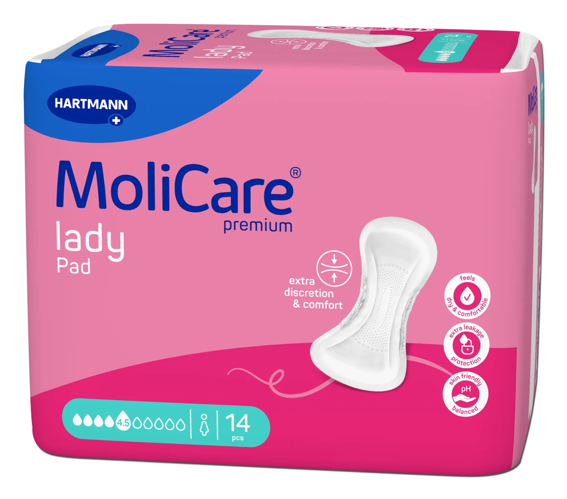 MOLICARE PREMIUM lady pad įklotai,  4.5 lašai, 14 vnt. -  