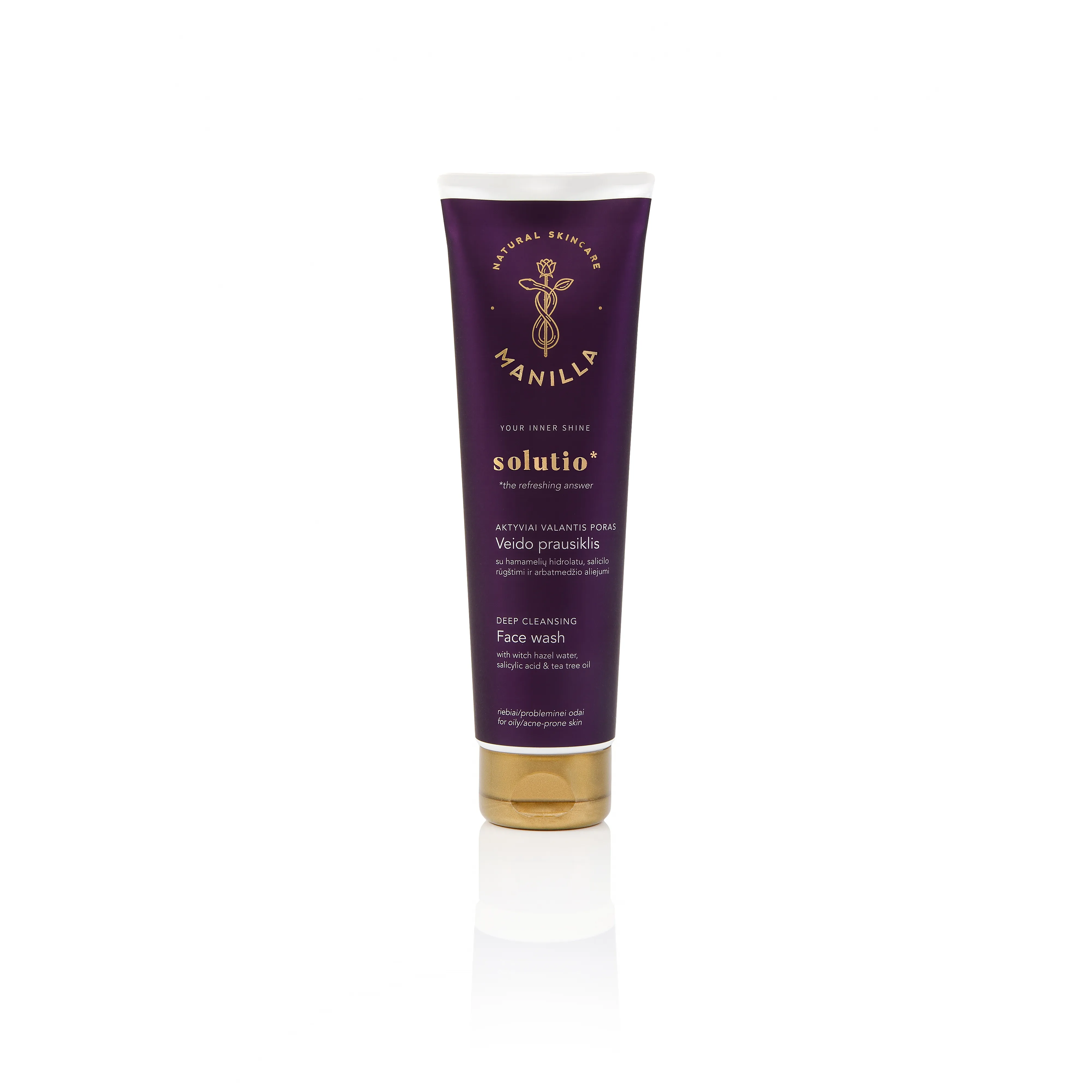 MANILLA aktyviai valantis veido prausiklis tūbelėje SOLUTIO, 150ml -  
