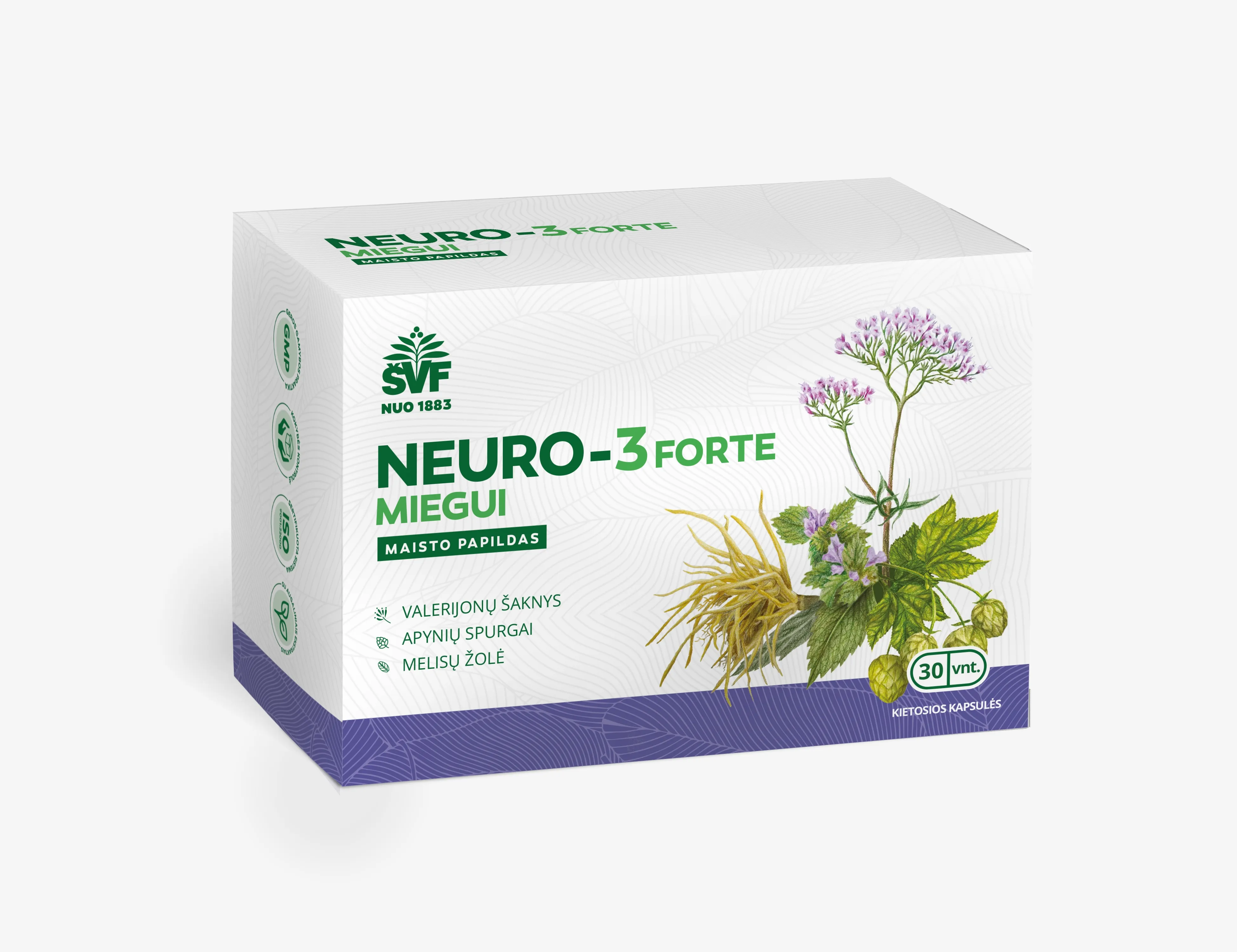 ŠVF kietosios kapsulės NEURO-3 FORTE MIEGUI, N30 -  