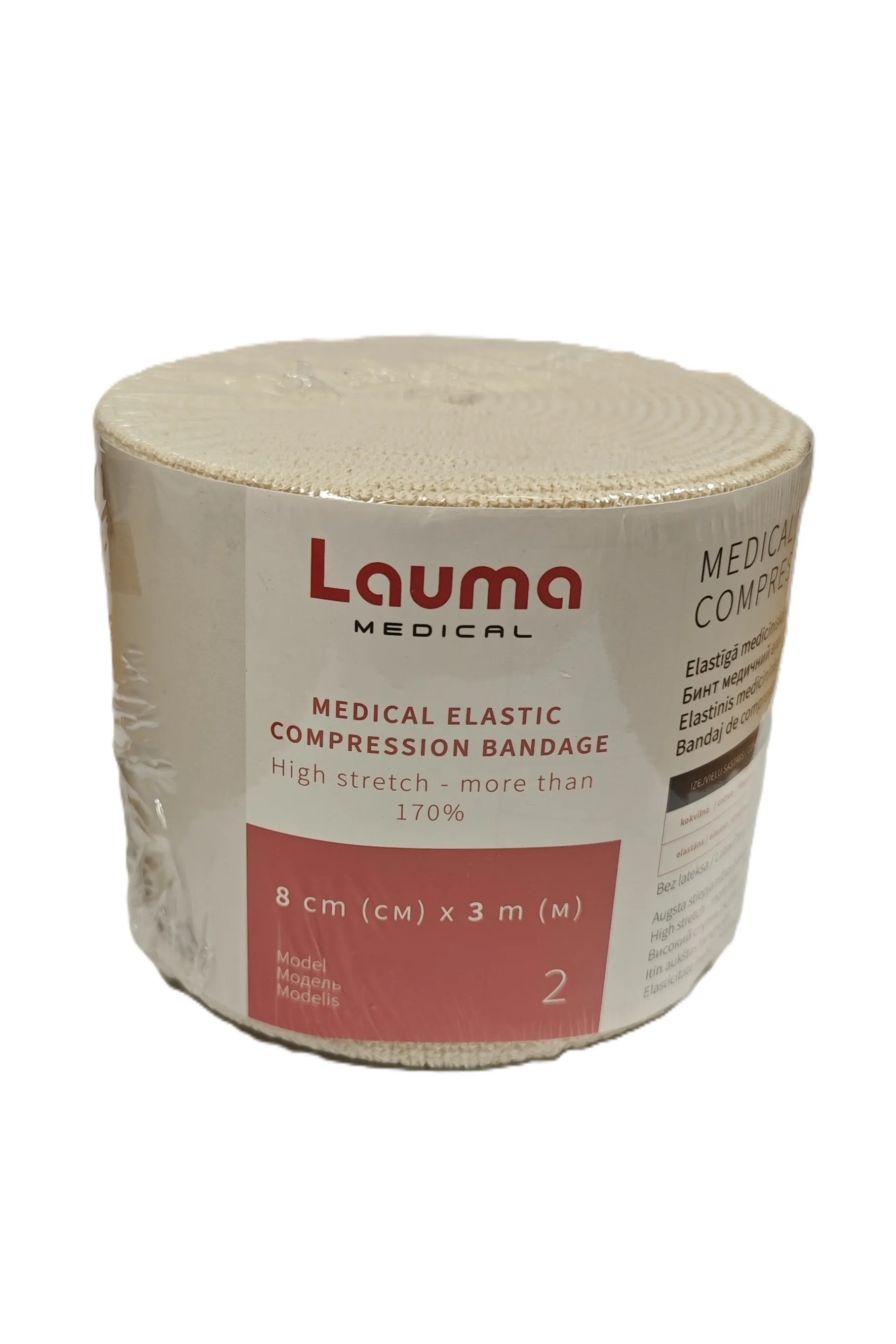 Lauma Medical elastinis tvarstis, 8 cm x 3,0 m -  