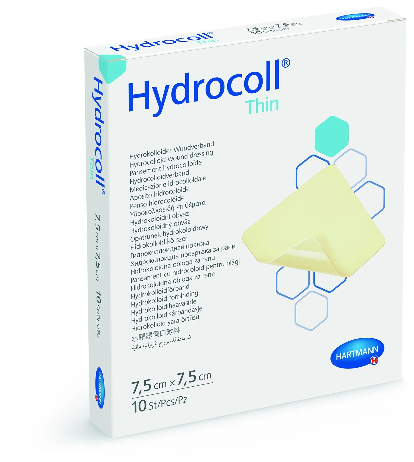 HYDROCOLL THIN hidrokoloidinis tvarstis, 7,5 x 7,5cm, 10 vnt. -  