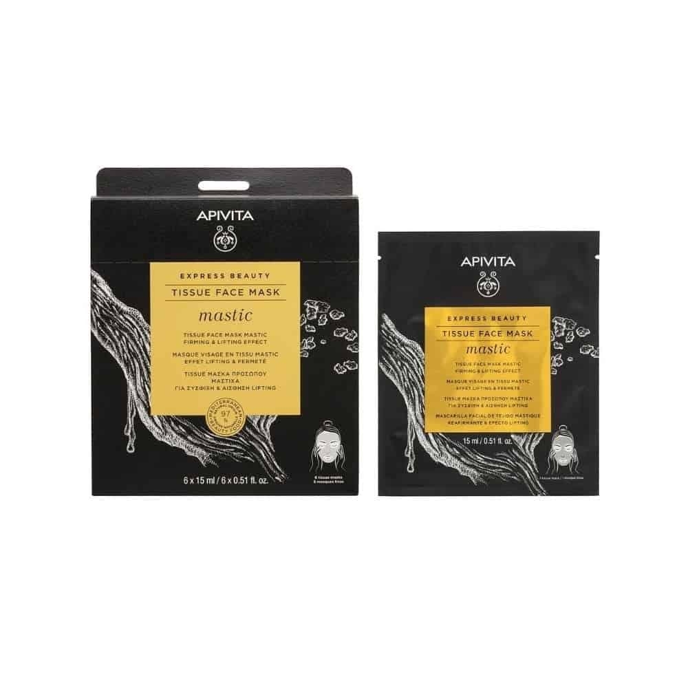 APIVITA veido kaukė su mastikos aliejumi EXPRESS BEAUTY TISSUE, N1 -  