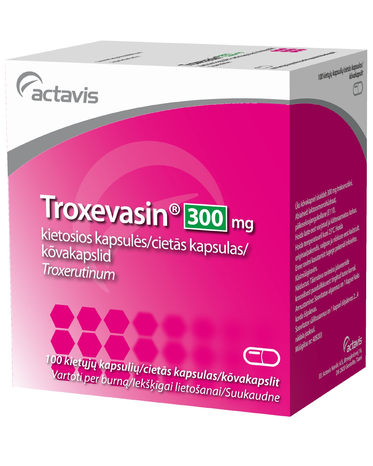 Troxevasin 300mg caps. N100 -  