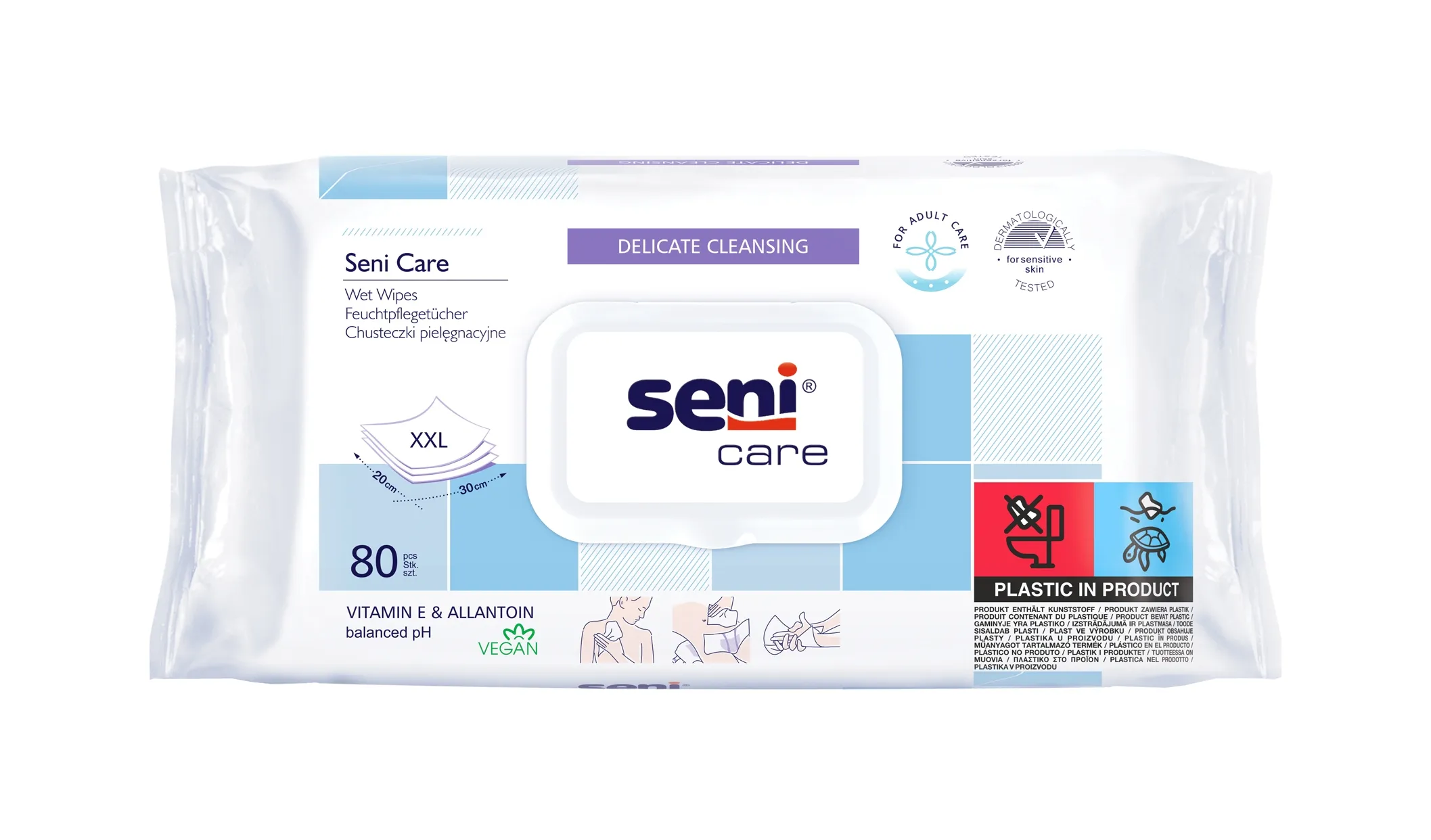 SENI Care drėgnos servetėlės N80 -  