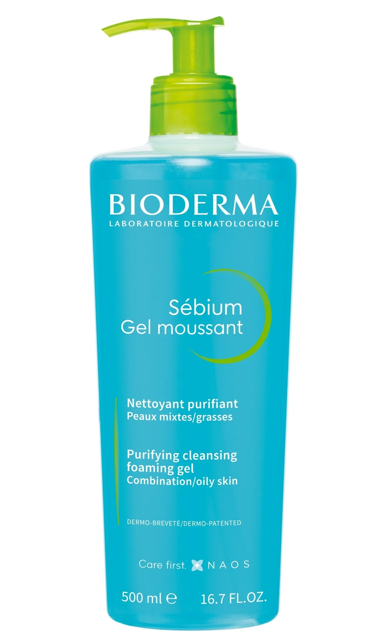 BIODERMA riebios ir mišrios odos prausiklis SEBIUM GEL MOUSSANT, 500ml -  