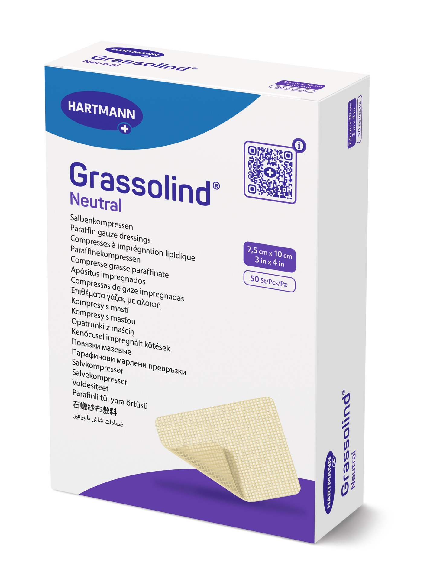 GRASSOLIND NEUTRAL sterilus tinklelinis tvarstis, 10 x 10 cm, 1 vnt. -  