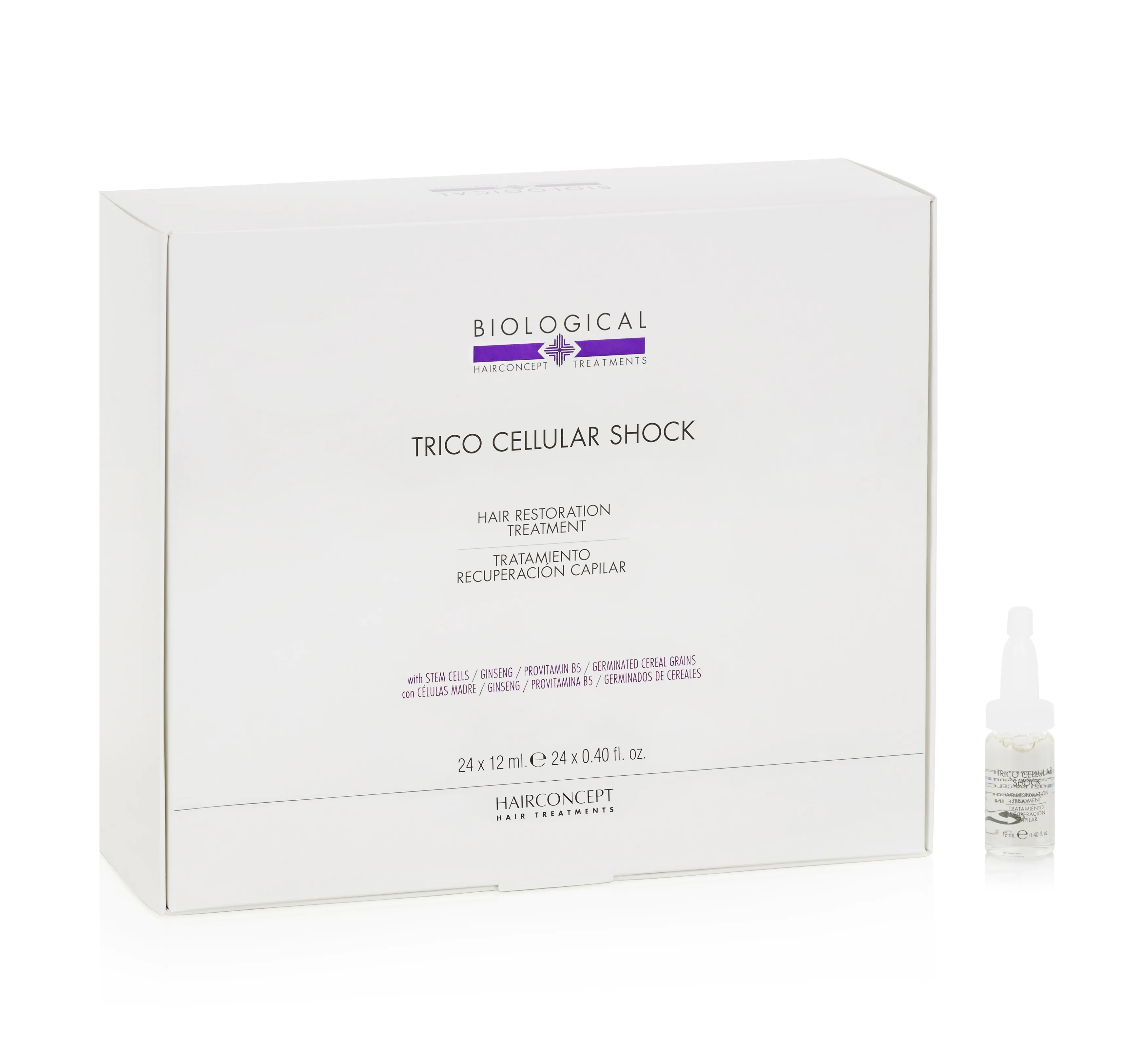 BIOLOGICAL plaukų ampulės TRICO CELLULAR SHOCK, N24 x 12ml -  2