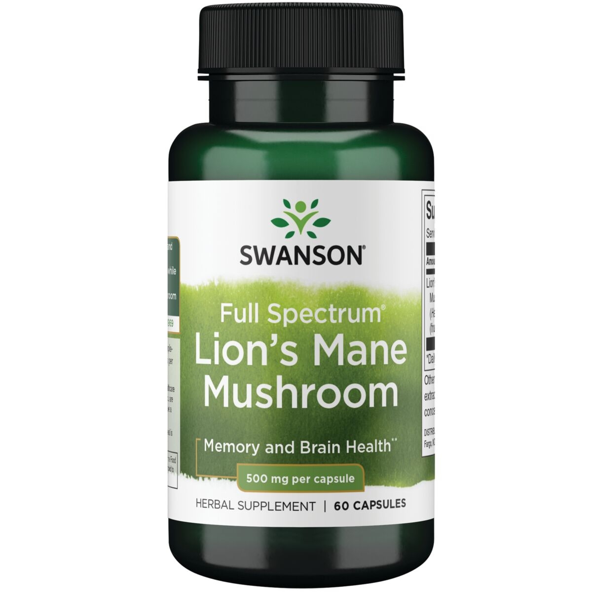 SWANSON Lions Mane (Liūto Karčiai) 500mg kapsulės N60 -  