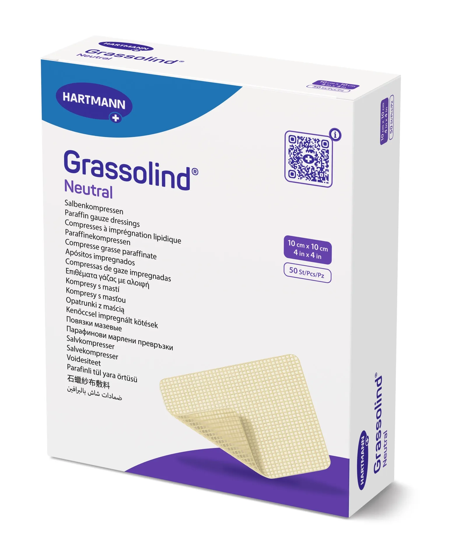 GRASSOLIND NEUTRAL sterilus tinklelinis tvarstis, 10 x 10 cm, 1 vnt. -  