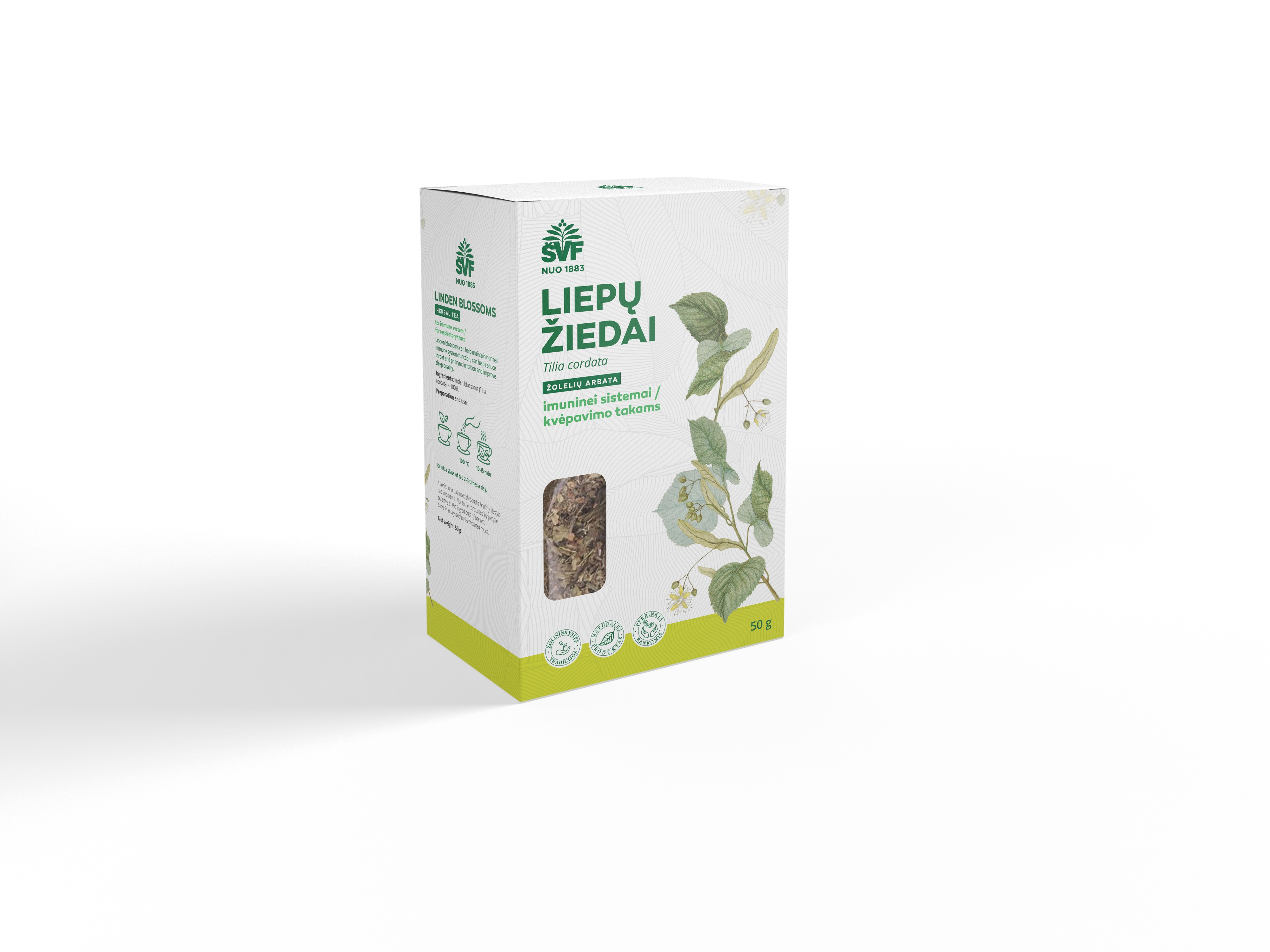ŠVF žolelių arbata LIEPIŲ ŽIEDAI, 50g -  