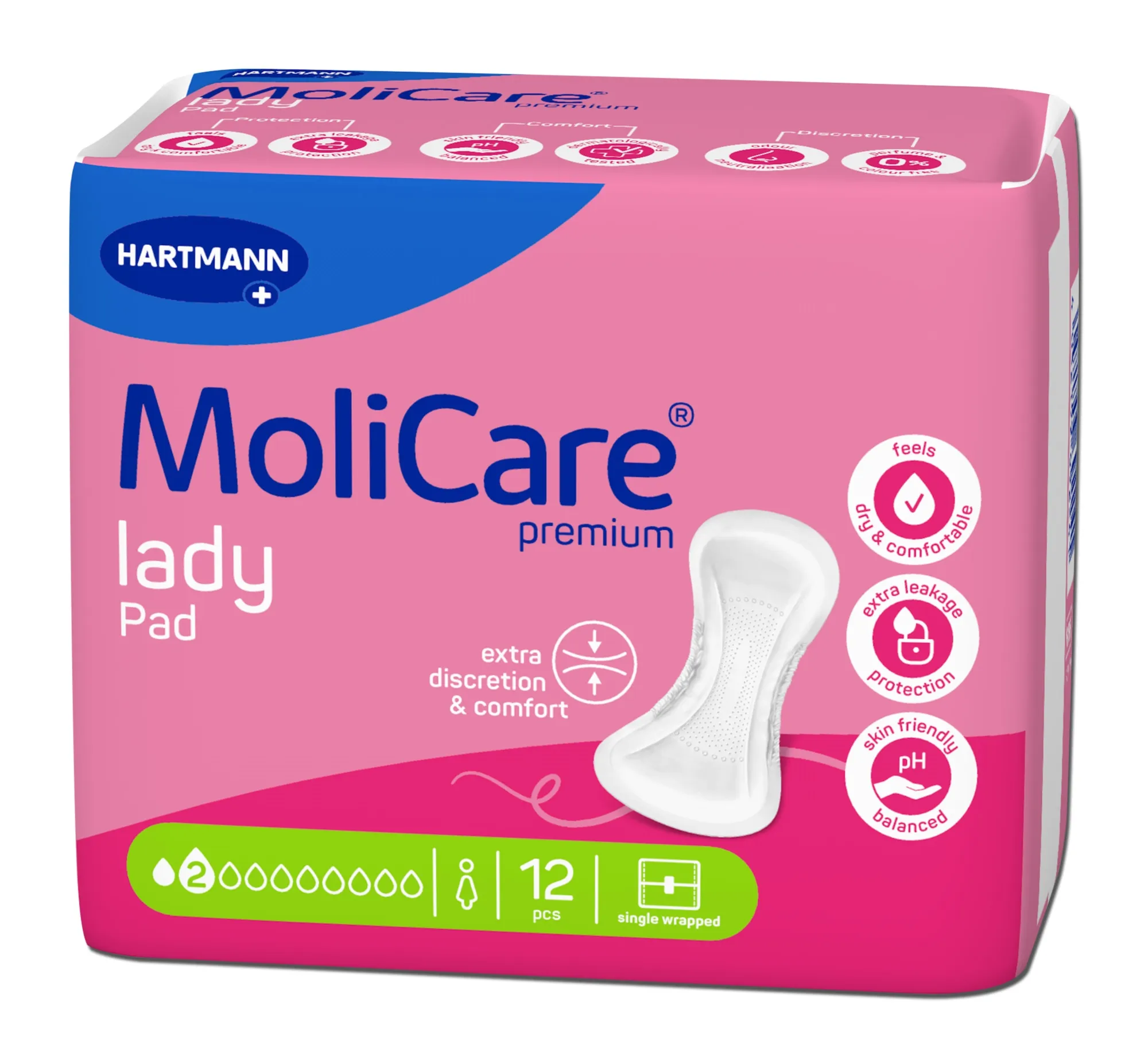 MOLICARE PREMIUM lady pad įklotai, 2 lašai, 12 vnt. -  