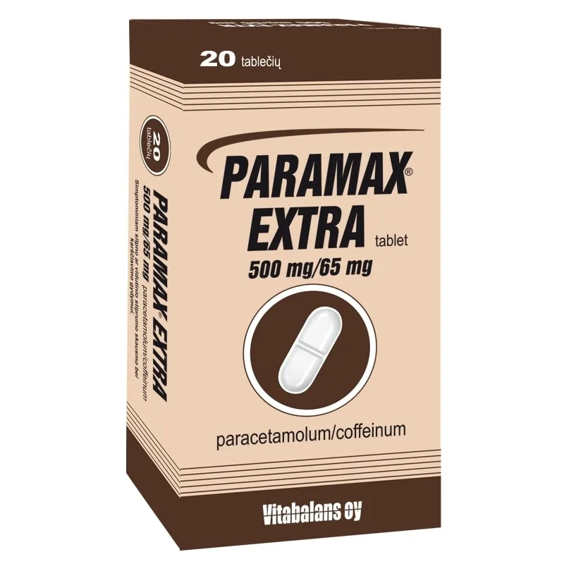PARAMAX EXTRA 500mg+65mg tabletės N20 -  