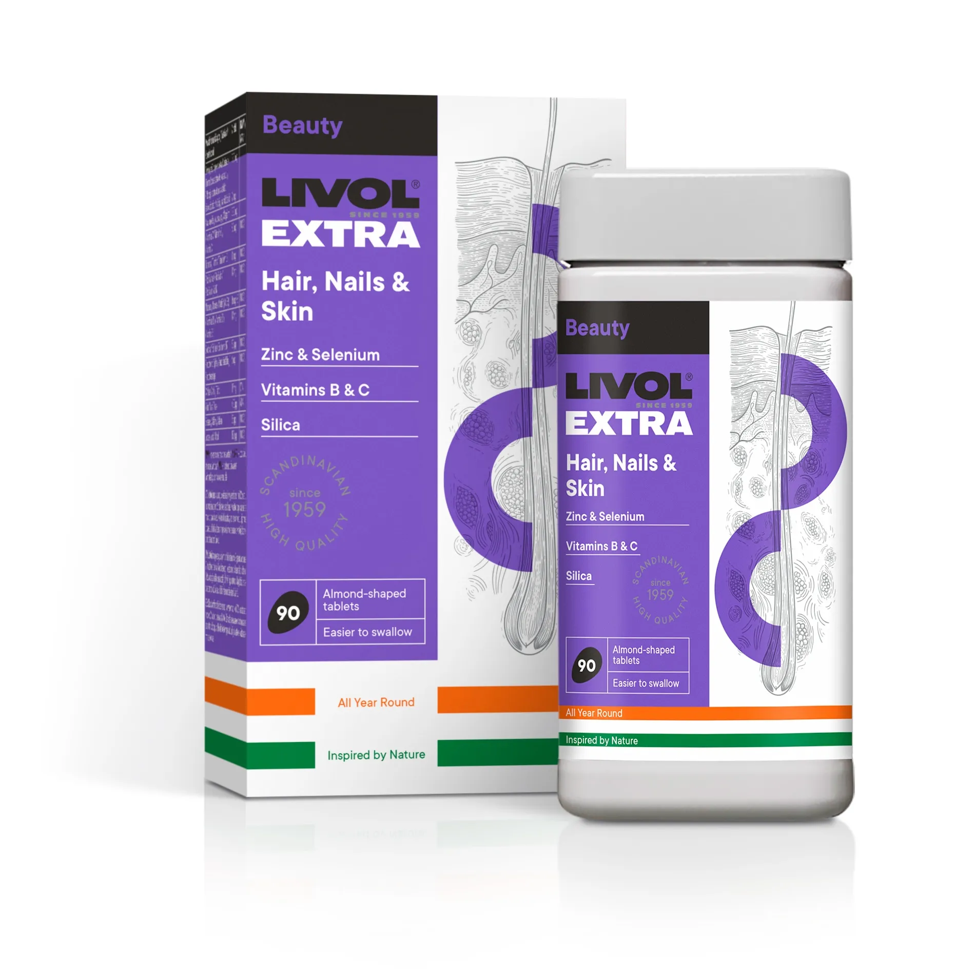LIVOL EXTRA vitaminai Hair, Nails & Skin, N90 -  