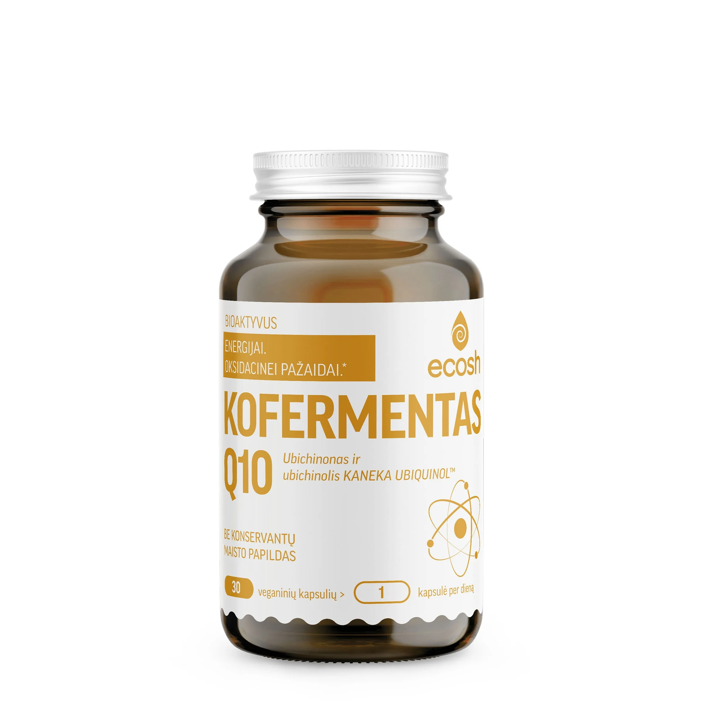 ECOSH Kofermentas Q10, Kaneka Ubiquinol™, 30 kapsulių -  