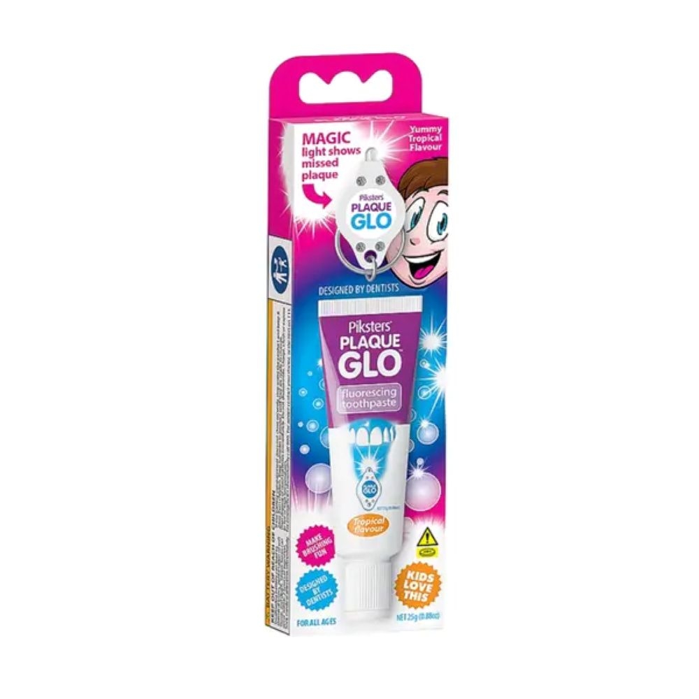 PIKSTERS apnašas nudažanti dantų pasta PLAQUE GLO, 25g -  