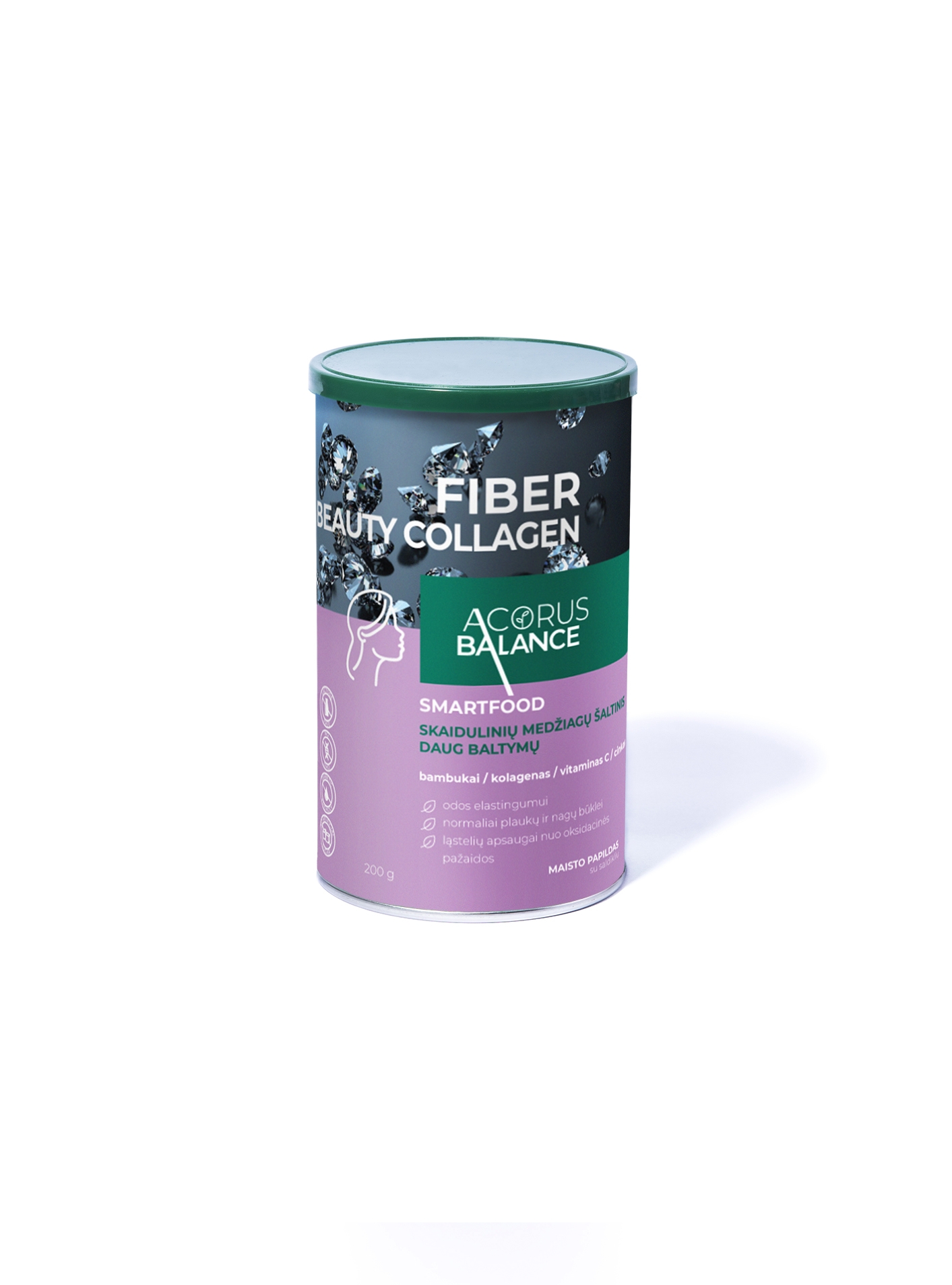 ACORUS BALANCE milteliai FIBER BEAUTY COLLAGEN, 200g -  