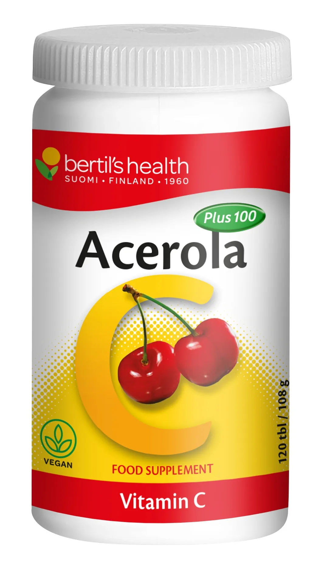 BERTIL'S Vitaminas C ACEROLA PLUS 100, 120 tablečių -  2