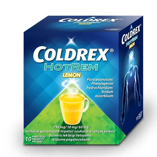 Coldrex HotRem Lemon milteliai geriamam tirpalui N10 -  