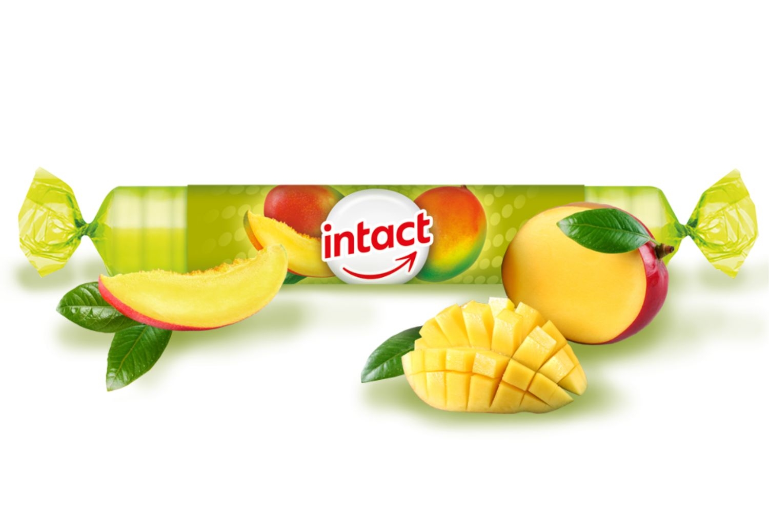 INTACT, gliukozės tabletės, mangų skonio, 40 g -  