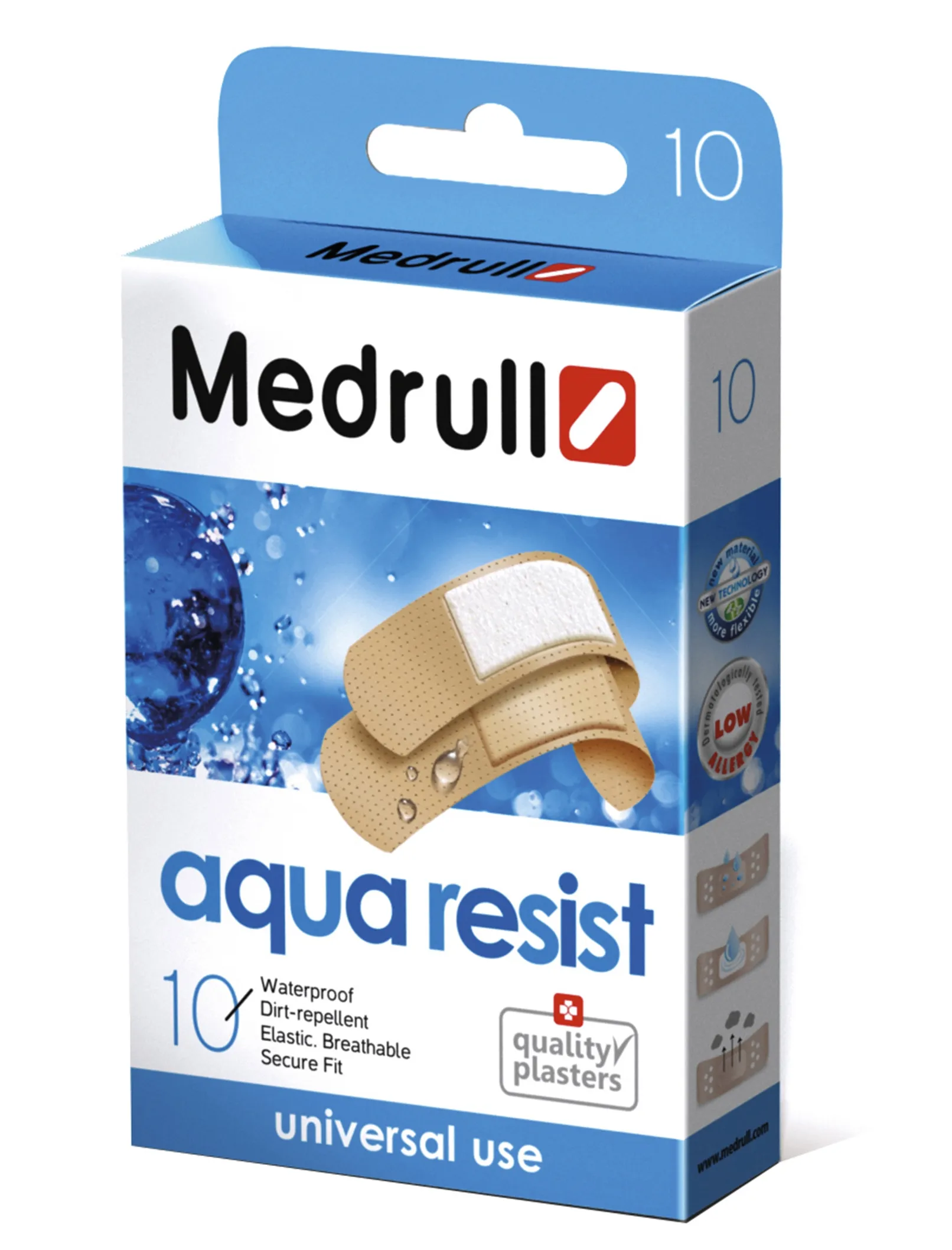Medrull vandeniui atsparūs pleistrai Aqua Resist, 10vnt. -  
