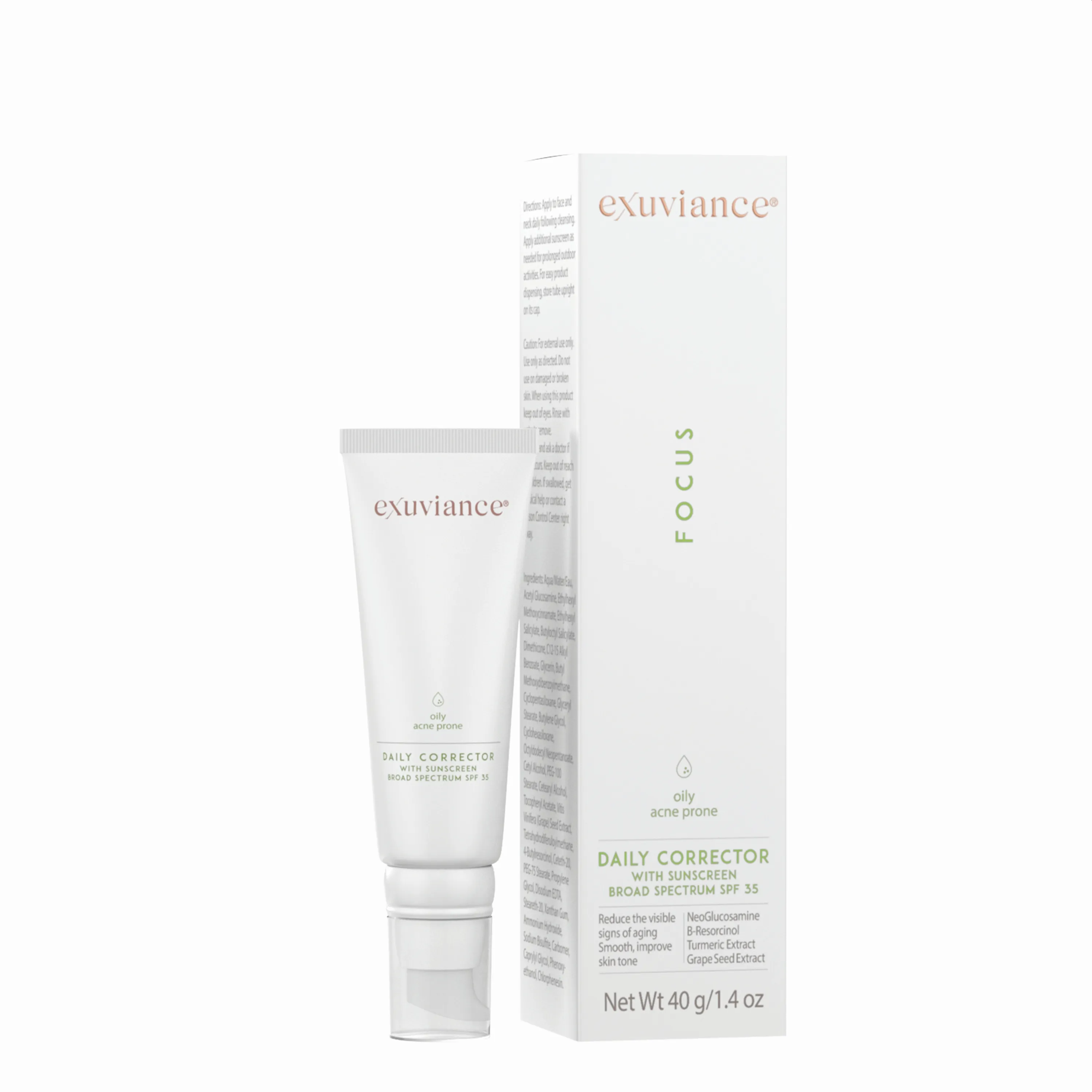 EXUVIANCE FOCUS dieninė emulsija SPF35 riebiai-mišriai odai 40g -  