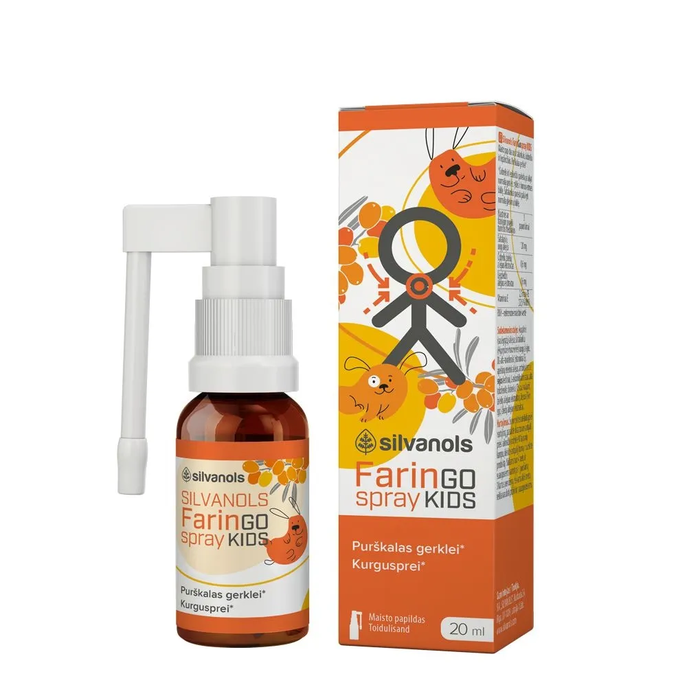 SILVANOLS FARINGOSPRAY KIDS purškalas, 20ml -  