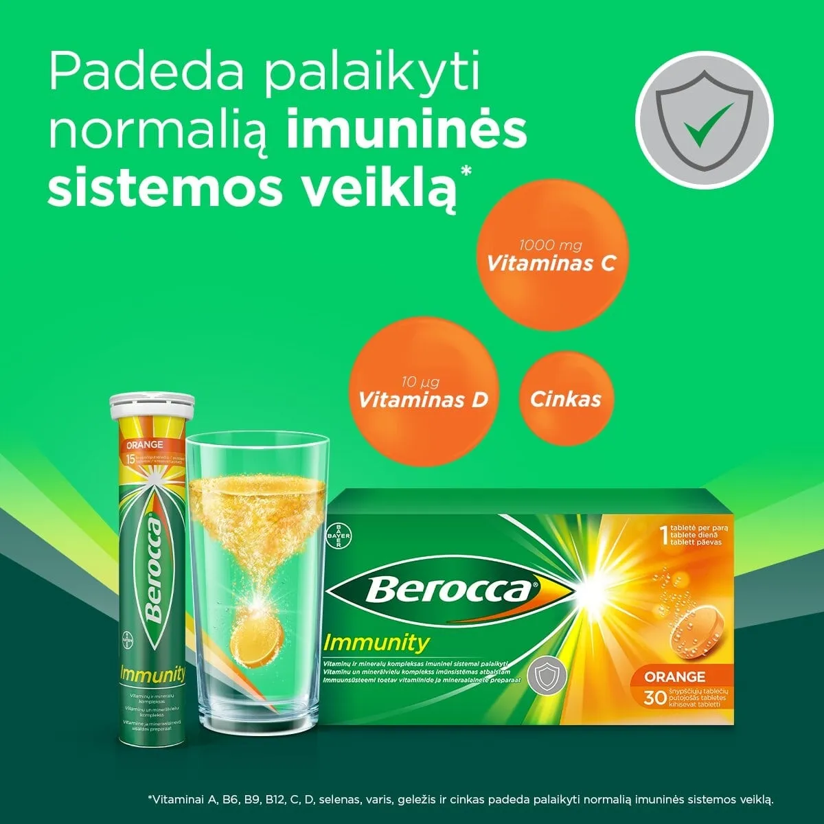 Berocca Immunity šnypščiosios tabletės N30 -  3