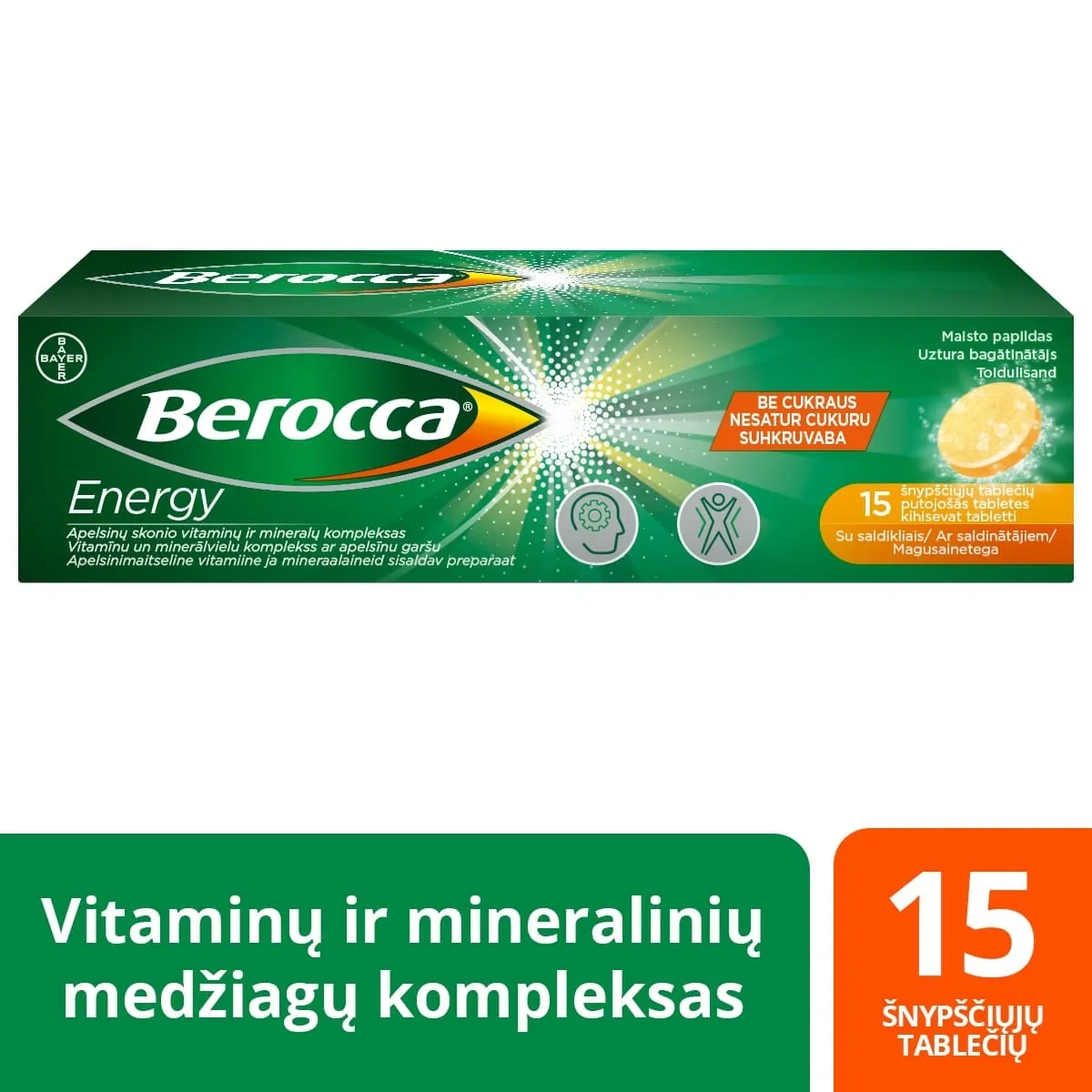 BEROCCA® ENERGY, 15 šnypščiųjų tablečių -  1