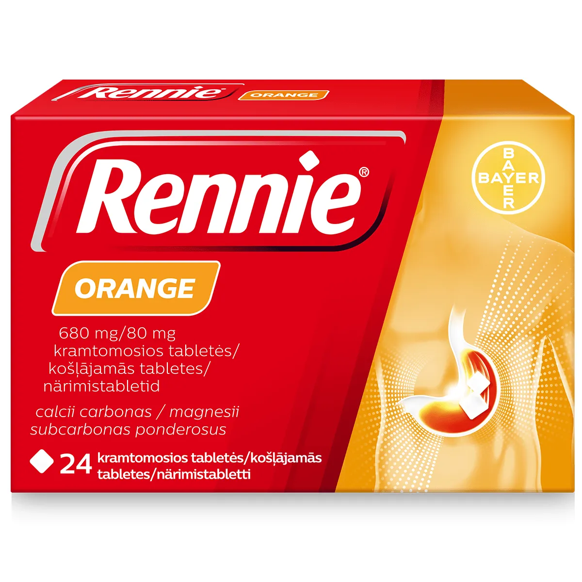 Rennie Orange kramtomosios tabletės N24 -  2