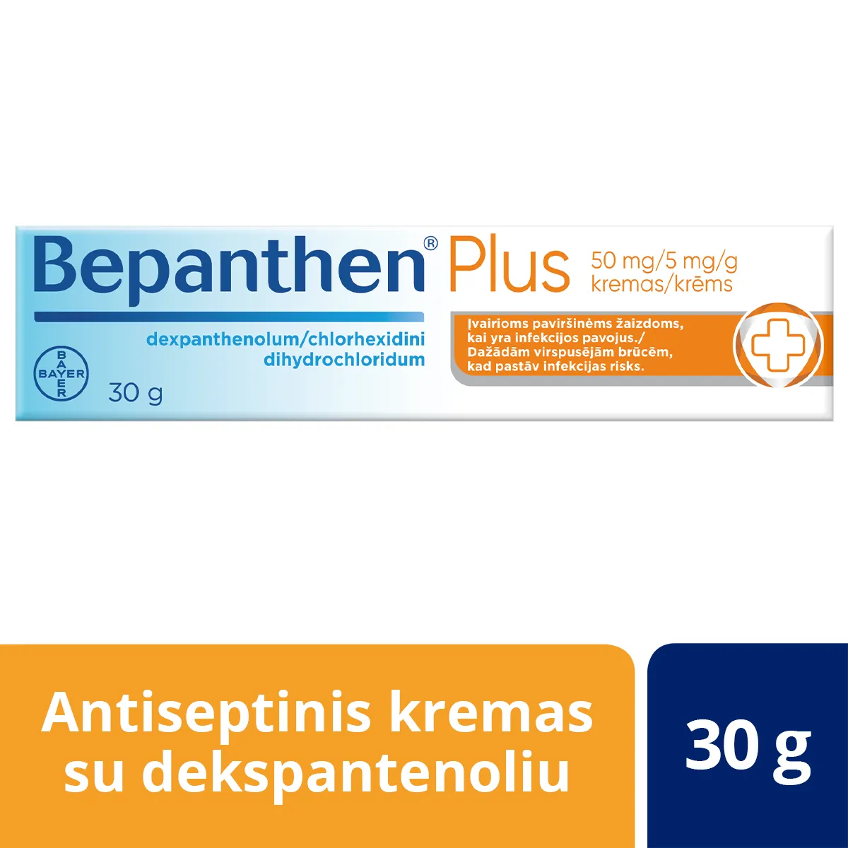 Bepanthen Plus 50mg+5mg/g kremas 30g N1 -  2