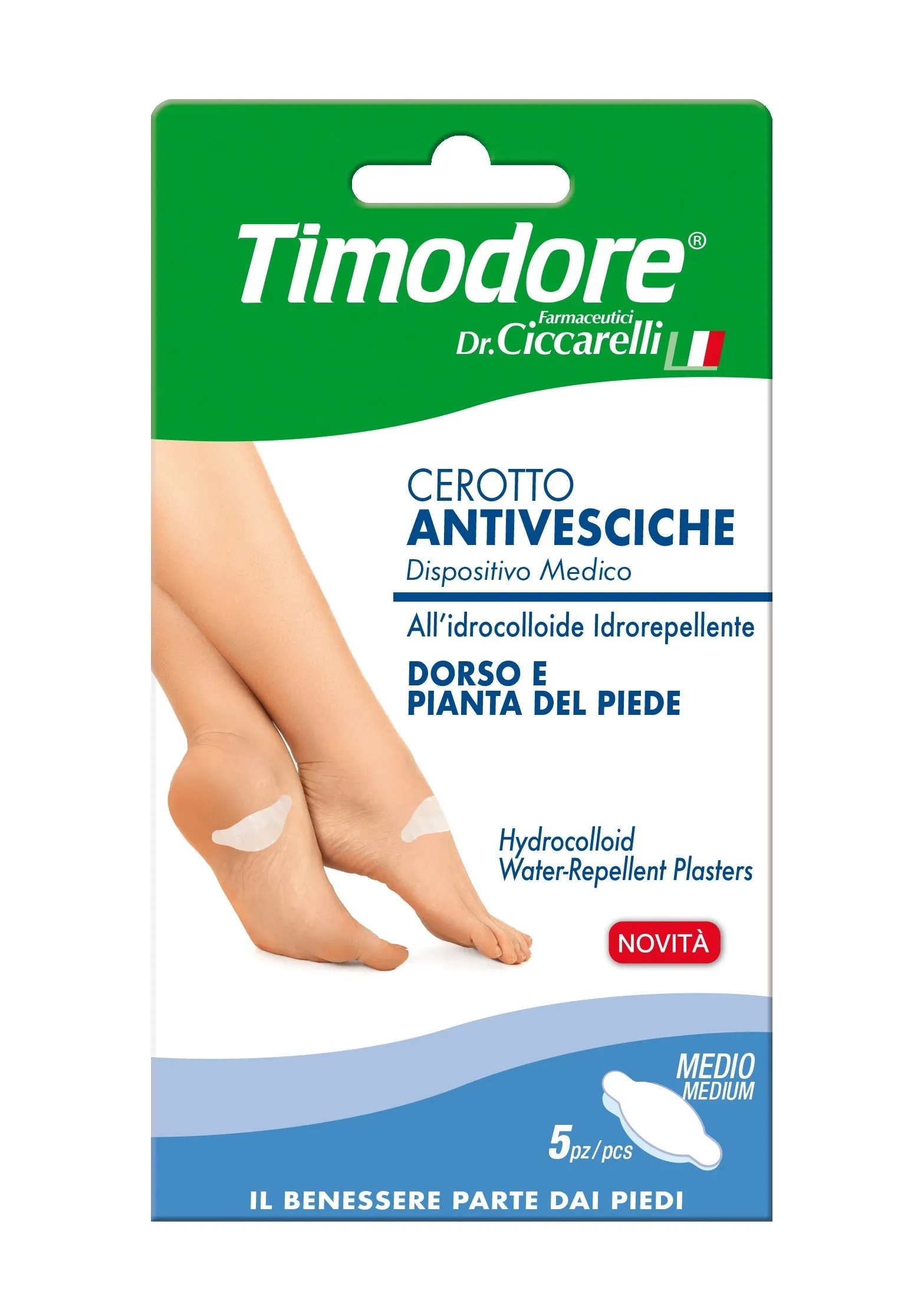 TIMODORE pūslių pleistrai pėdoms vidutiniai, 5 vnt. -  