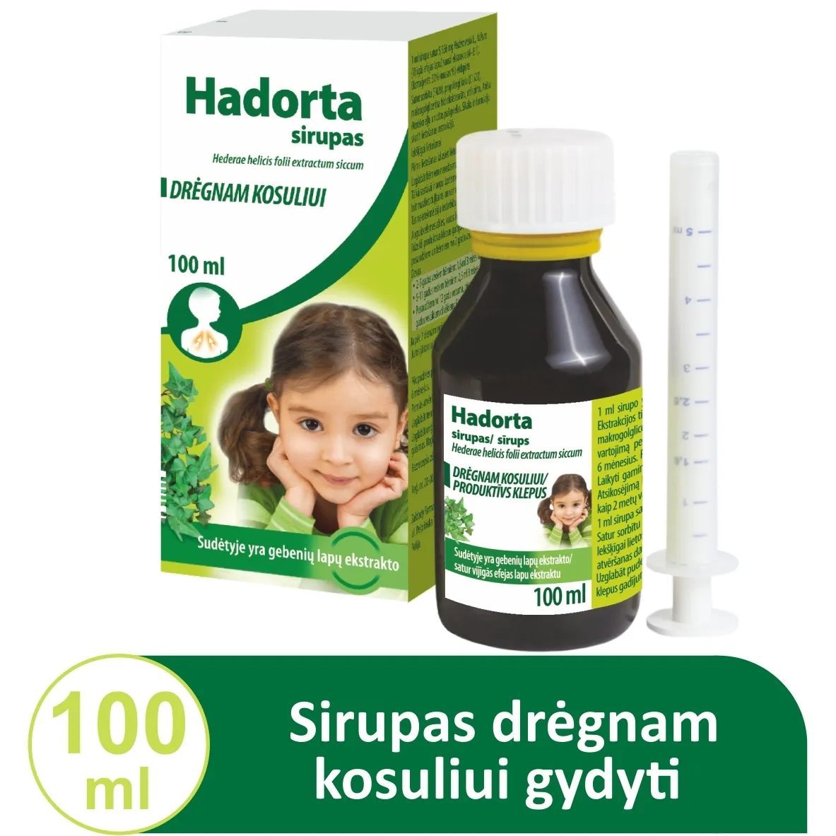 Hadorta 5,556 mg/ml 100 ml sirupo ir geriamasis švirkštas N1 -  
