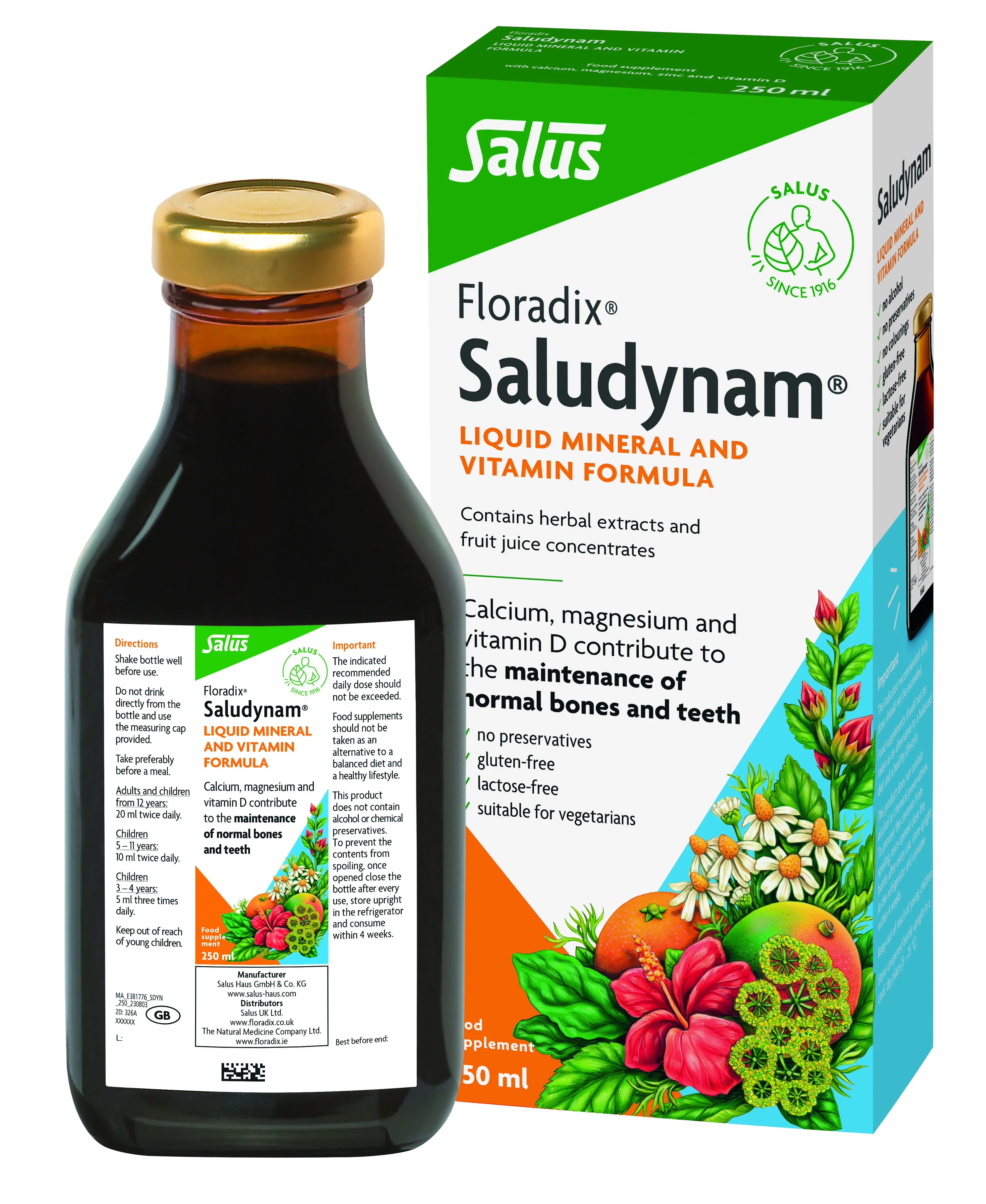 FLORADIX skysta vitaminų formulė SALUDYNAM, 250ml -  