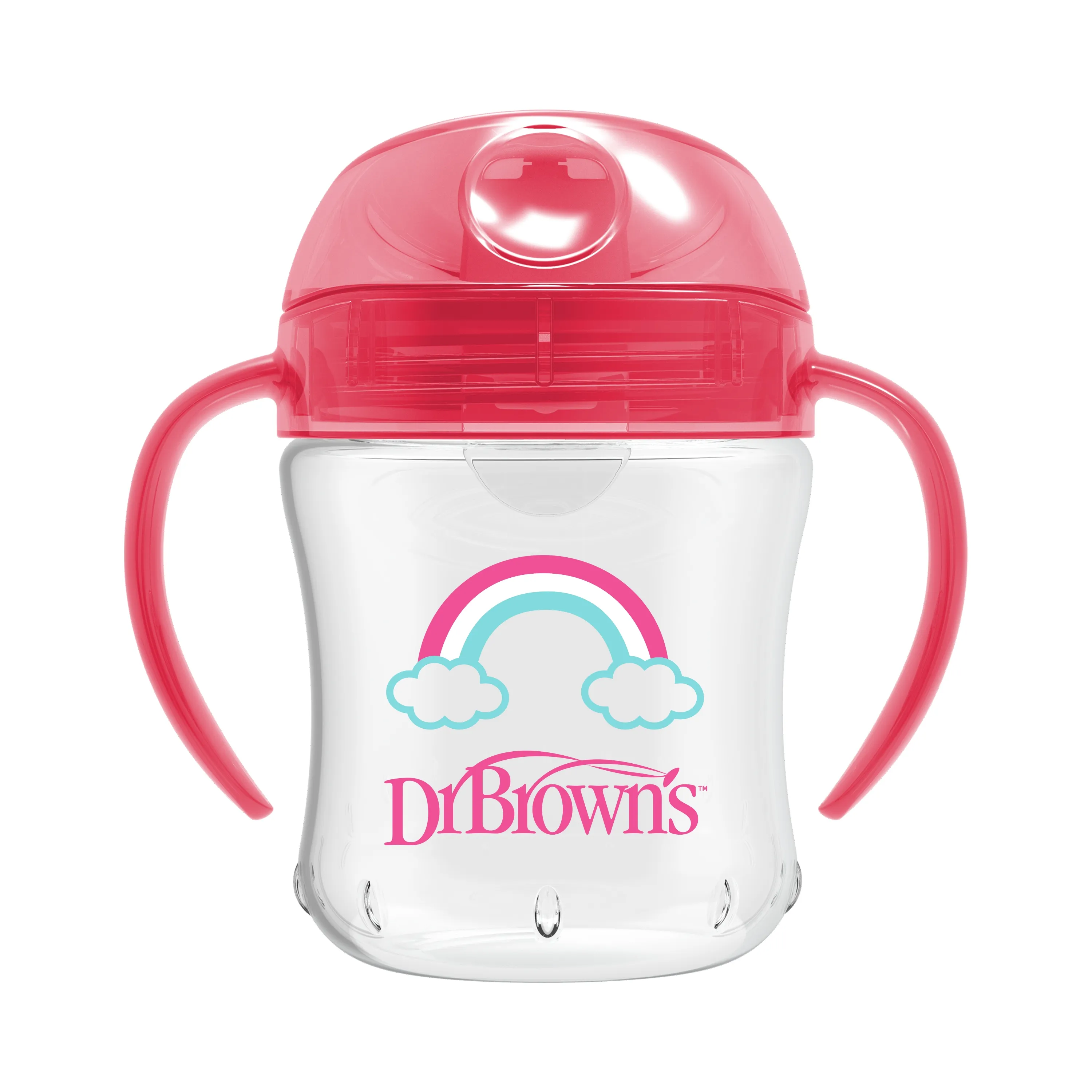 DR.BROWN'S mokomoji gertuvė minkštu snapeliu, rožinė, 180ml -  