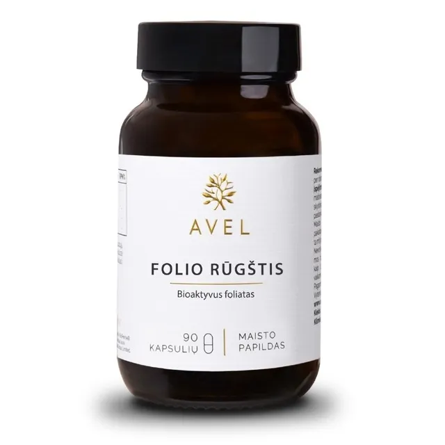 AVEL FOLIO RŪGŠTIS, Bioaktyvus foliatas, 90 kapsulių -  2