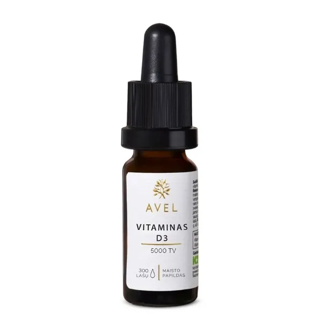 AVEL VITAMINAS D3, 5000 TV, 300 lašų -  1