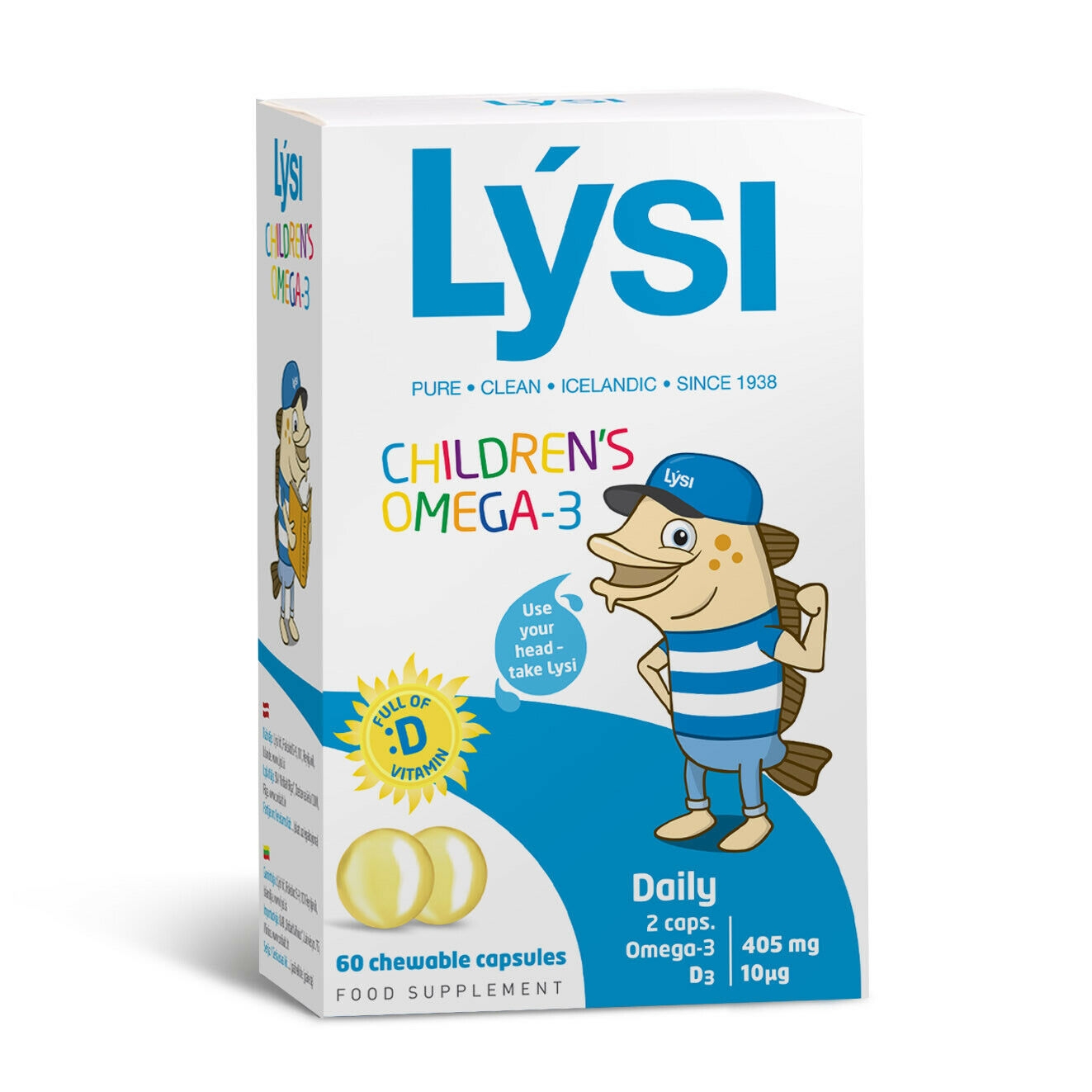 LYSI tutti frutti skonio CHILDREN'S OMEGA-3, 60 kramtomųjų kapsulių -  