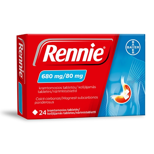 Rennie 680mg/80mg kramtomosios tabletės N24 -  6