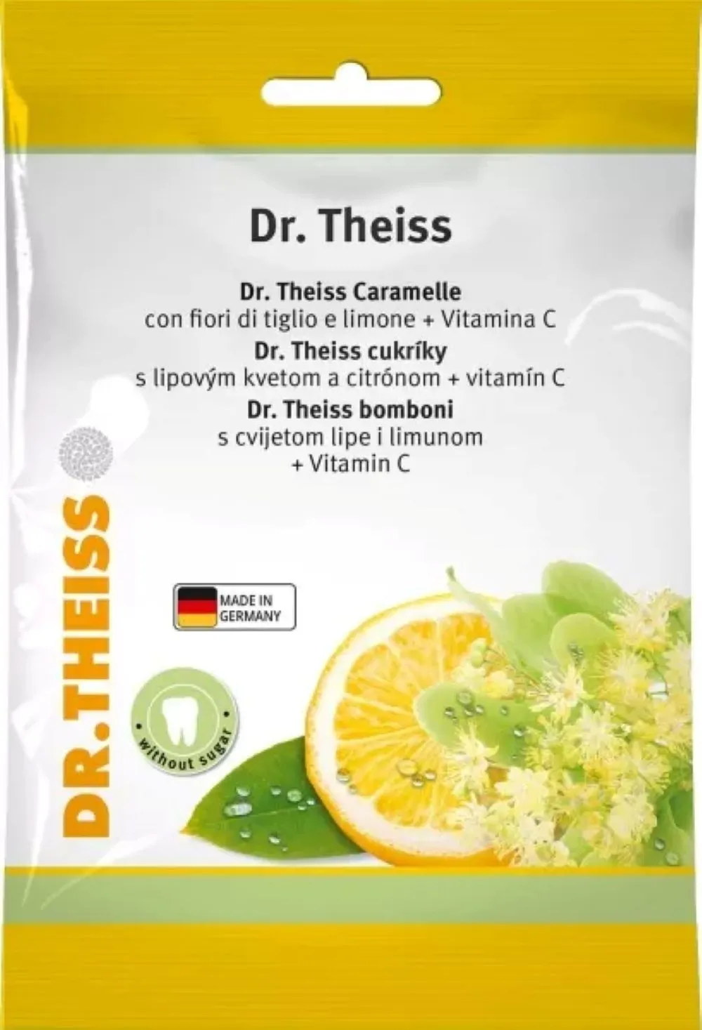 DR. THEISS ledinukai su vitaminu C, liepžiedžių ir citrinų skonio, 75g -  